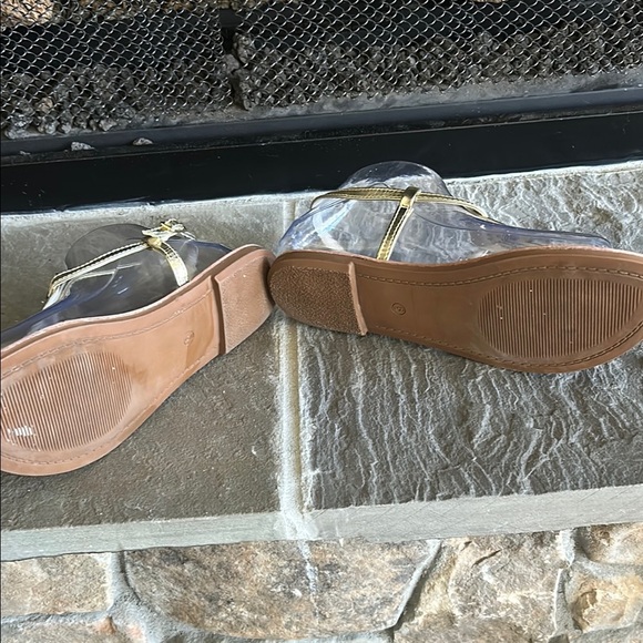 Loft - Gold and Brown Women's Sandals, Size 6 - Picture 2 of 5